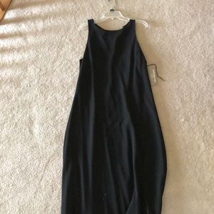 Long Black rhinestones dress